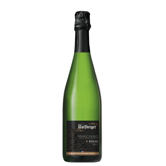 Wolfberger: Crémant d Alsace Riesling Brut palackban erjesztett fehér francia pezsgő (Elzász, Franciaország)